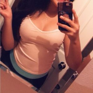 “4 for 20 sale” GARAGE Shimmer Crop Top In Baby Pink